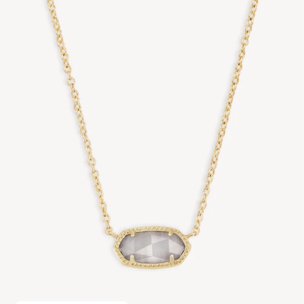 🩶 Kendra Scott Elisa Gold Pendant Necklace in Slate NWT